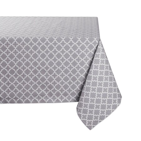 Fastfood 60 x 84 in. Gray Lattice Tablecloth FA2567347